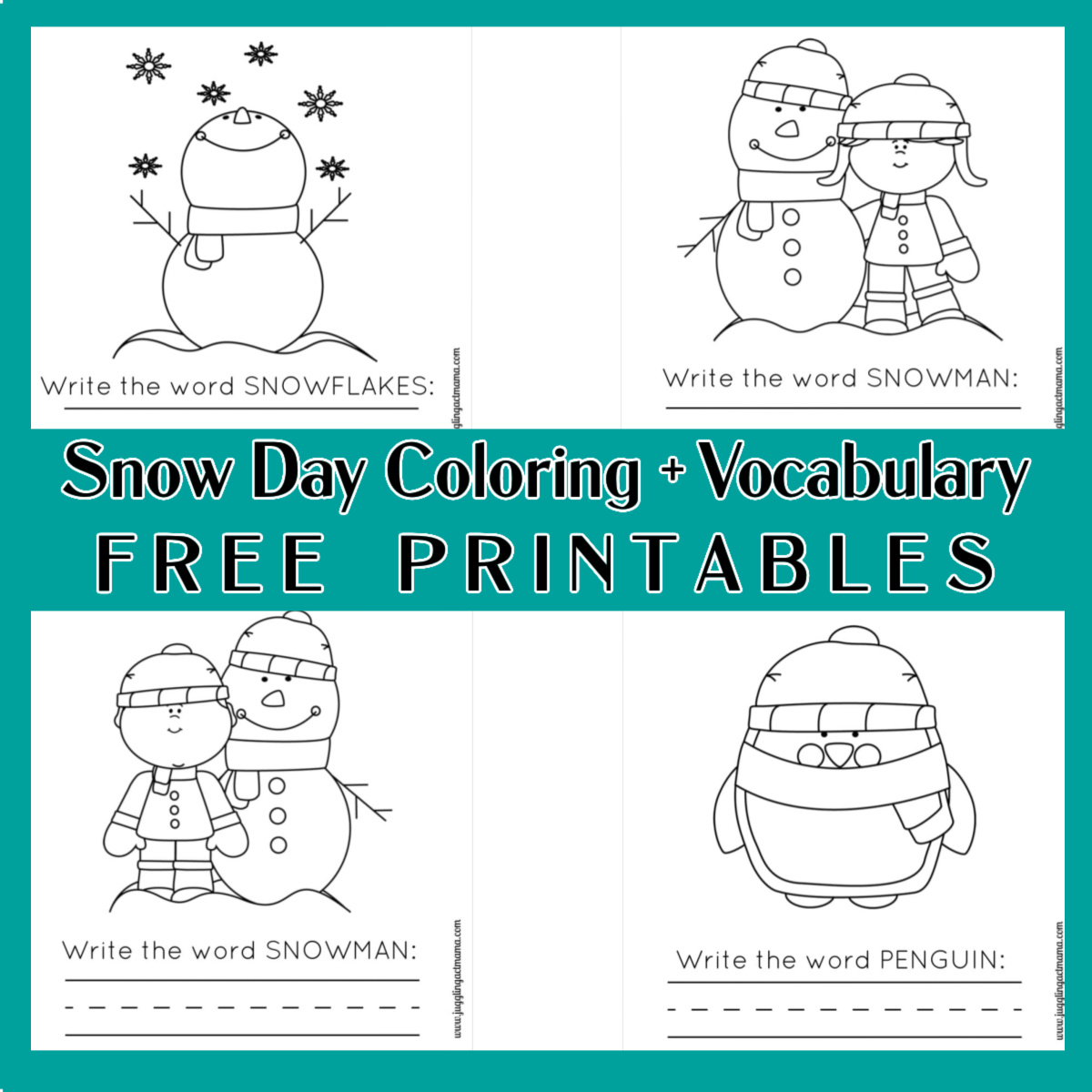 snow day printable pack - juggling act mama